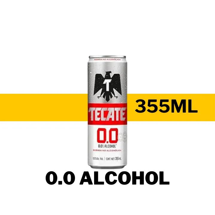 CERVEZA TECATE 0.0 ALCOHOL 355 ML - LATA