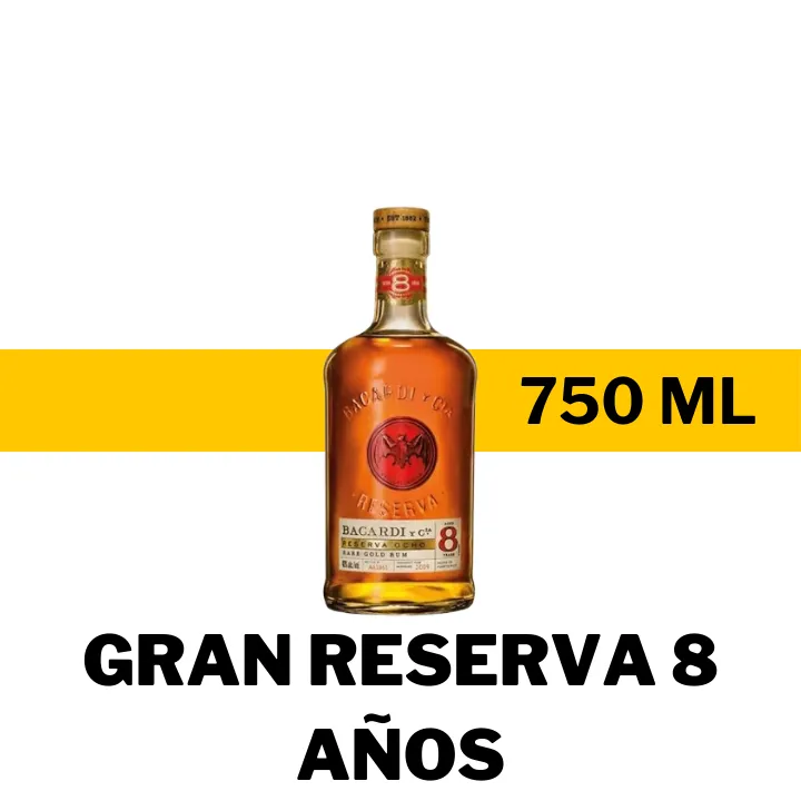 RON BACARDI GRAN RESERVA 8 AÑOS 750 ML