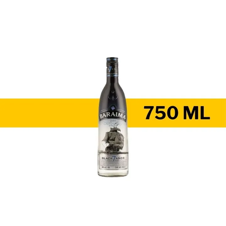 RON BARAIMA BLACK AÑEJO CRISTALINO 7 AÑOS 750 ML