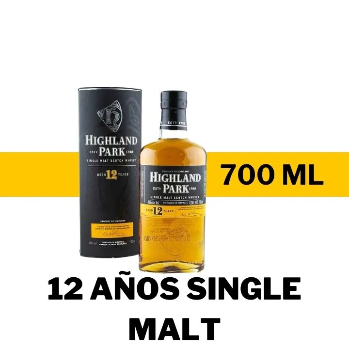 WHISKY HIGHLAND PARK 12 AÑOS SINGLE MALT 700 ML