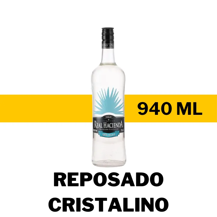 TEQUILA REAL HACIENDA REPOSADO CRISTALINO 940 ML