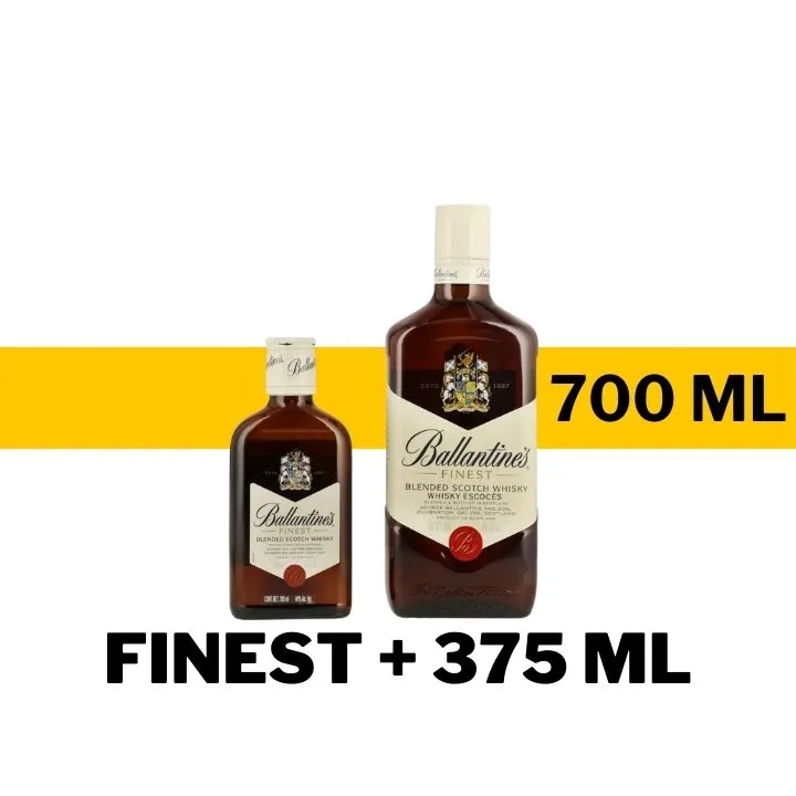 PAQ WHISKY BALLANTINES FINEST 700 ML + 375 ML