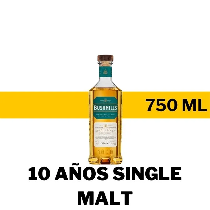 WHISKY BUSHMILL 10 AÑOS SINGLE MALT 750 ML