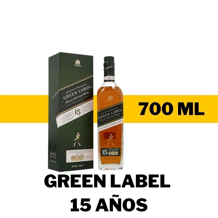 WHISKY JOHNNIE WALKER GREEN LABEL 15 AÑOS 700 ML