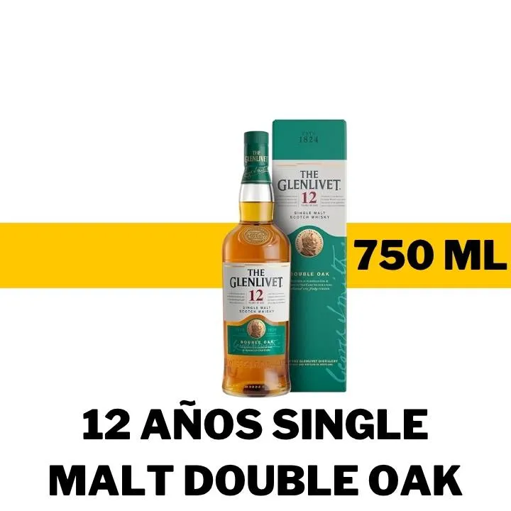 WHISKY THE GLENLIVET 12 AÑOS SINGLE MALT DOUBLE OAK 750 ML