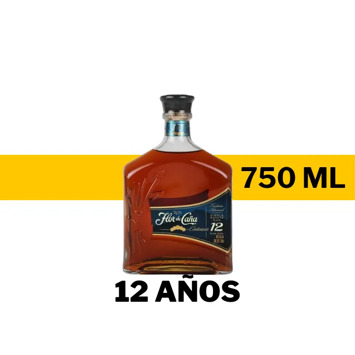RON FLOR DE CAÑA 12 AÑOS 750 ML