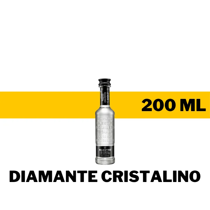 MINI TEQUILA MAESTRO DOBEL DIAMANTE CRISTALINO 200 ML