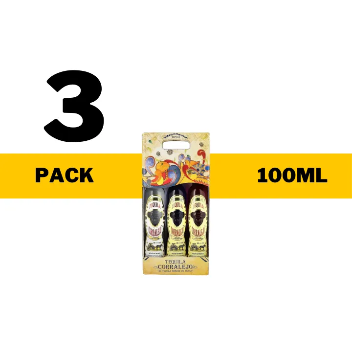 MINI TEQUILA CORRALEJO KIT 3 BOTELLAS DE  100 ML