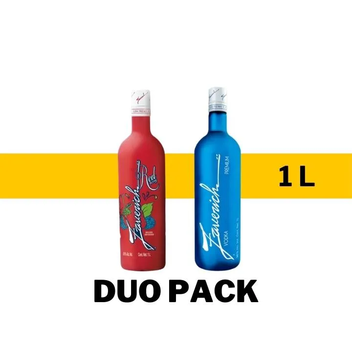 VODKA ZAVERICH RASPBERRY DUO PACK RED BERRY + PREMIUM 1 L